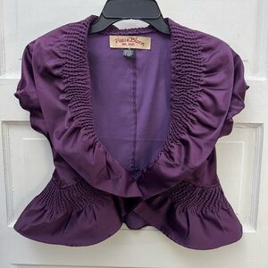 Paris Blues Plum Ruffle Shrug Blouse
